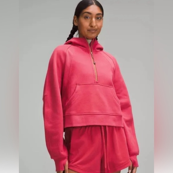 lululemon athletica Tops - NWT Lululemon Scuba Oversized Half-Zip
Hoodie *Gold Zipper Vintage Rose 🌹 
M/L